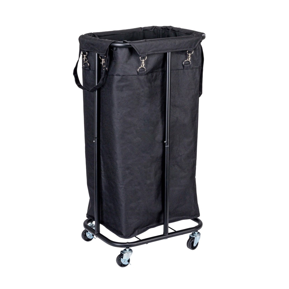 Rolling Laundry Hamper, Black