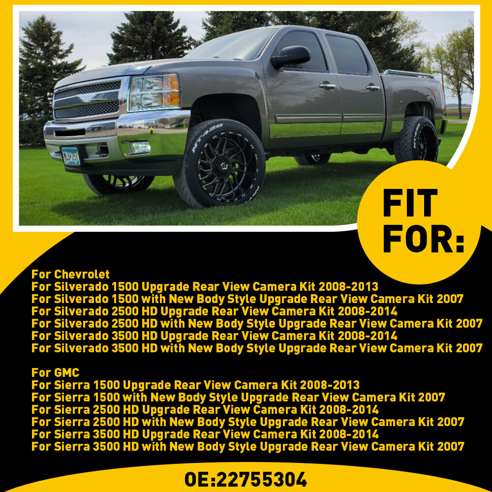 For Chevy Silverado/GMC Sierra 2007-2013 Rear View Backup Tailgate Handle Camera