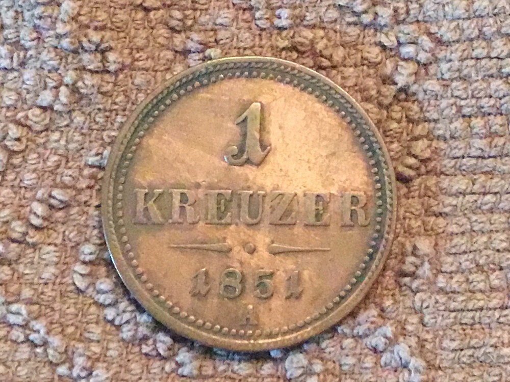 1851 A 1 Kreuzer AUSTRIAN with double-headed eagle Uncertified