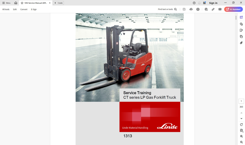 LINDE FORKLIFT Service Manuals on USB Flash Drive.