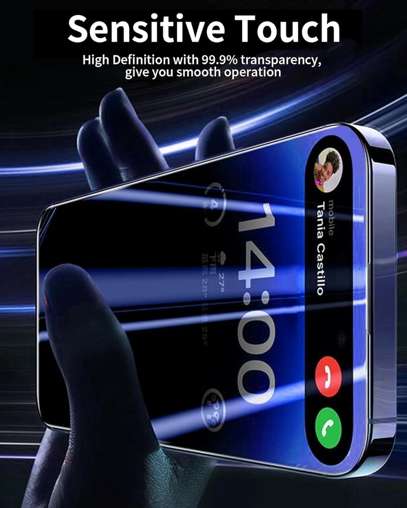 2 Pack Privacy Screen Protector for iPhone 17 Pro For iphone 17 Max Blue