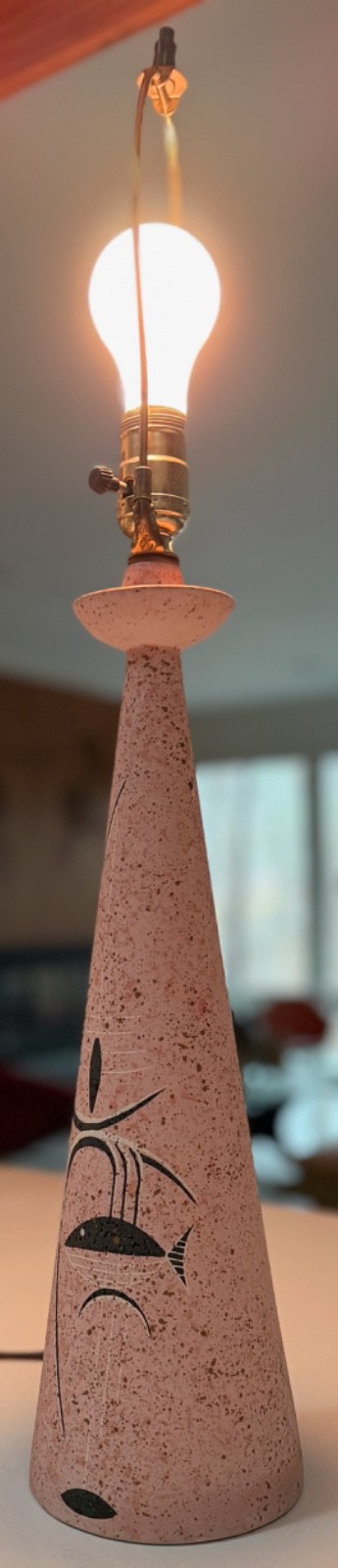 Vintage 50s MCM Fish Mobile Tye Cali Lamp Mid Century Modern Lighting Atomic Era