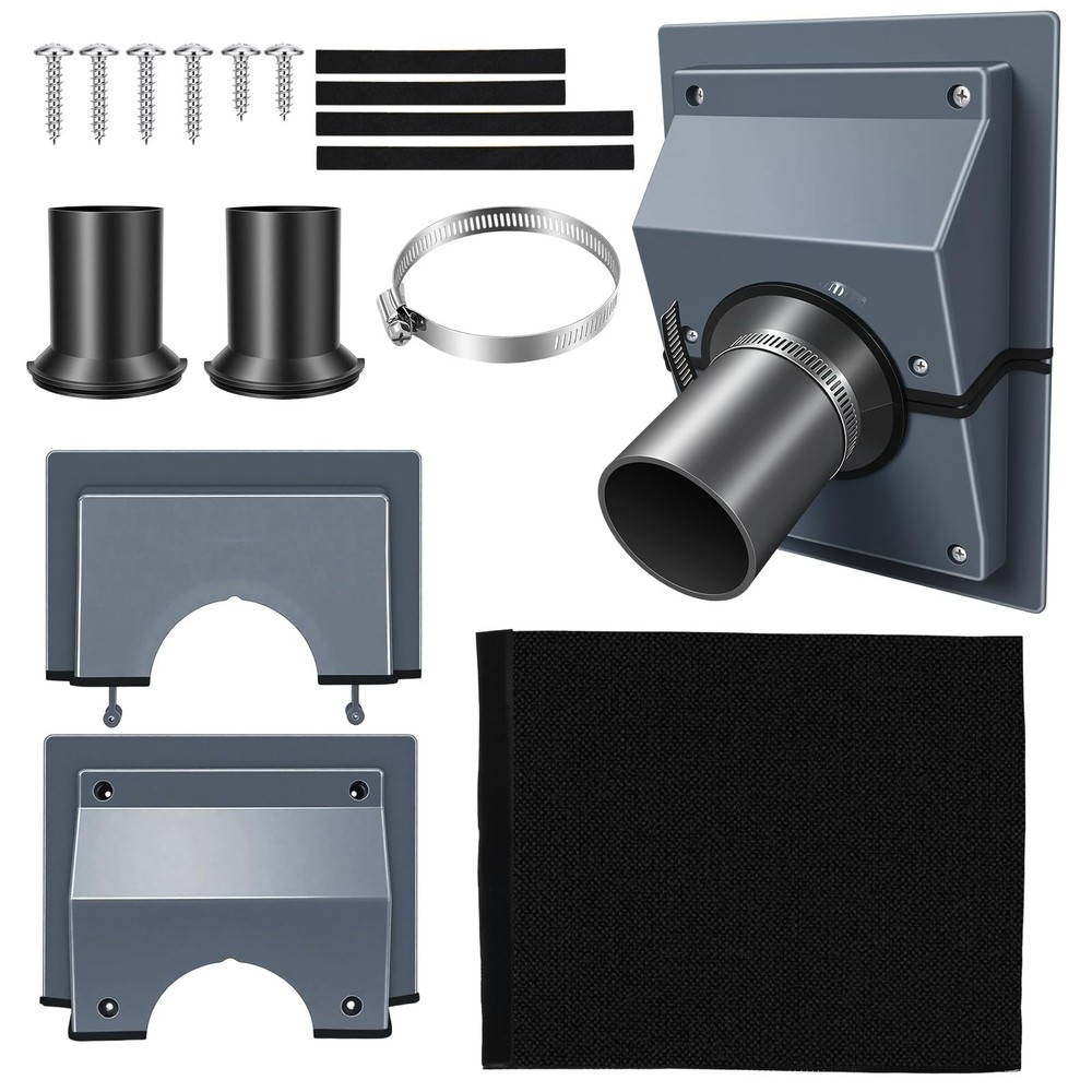 HVAC Wall Penetration & Line-Hide Cover Kit, 2-Piece Split Design for Easy In...