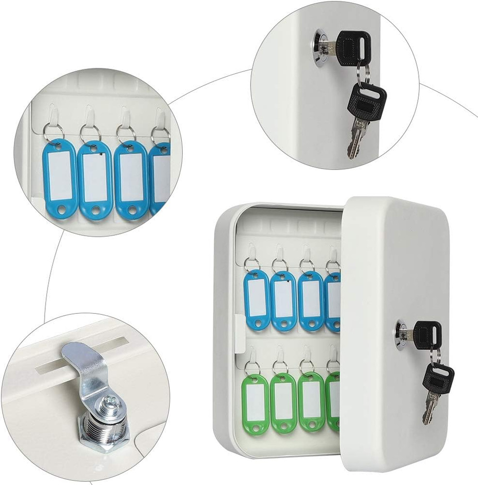 Key Lock Box Wall Mount Security Key Storage Box, Locking Key Cabinet Wall Mount