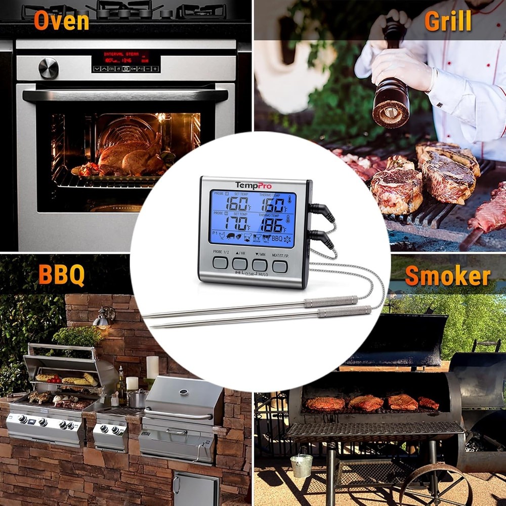 Digital Meat Thermometer with Dual Probes