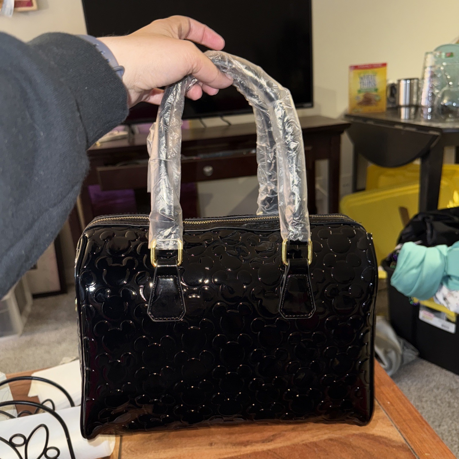 Disney Black Mickey Purse With Cross Body Strap