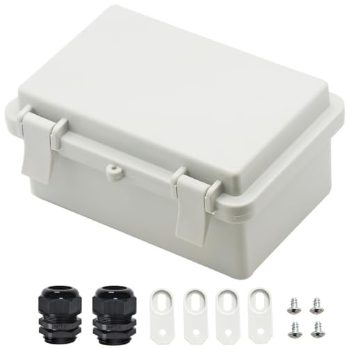 IP65 Waterproof ABS Plastic Electrical Box - Hinged Shell, 5.9" x 3.9" x 2.8"