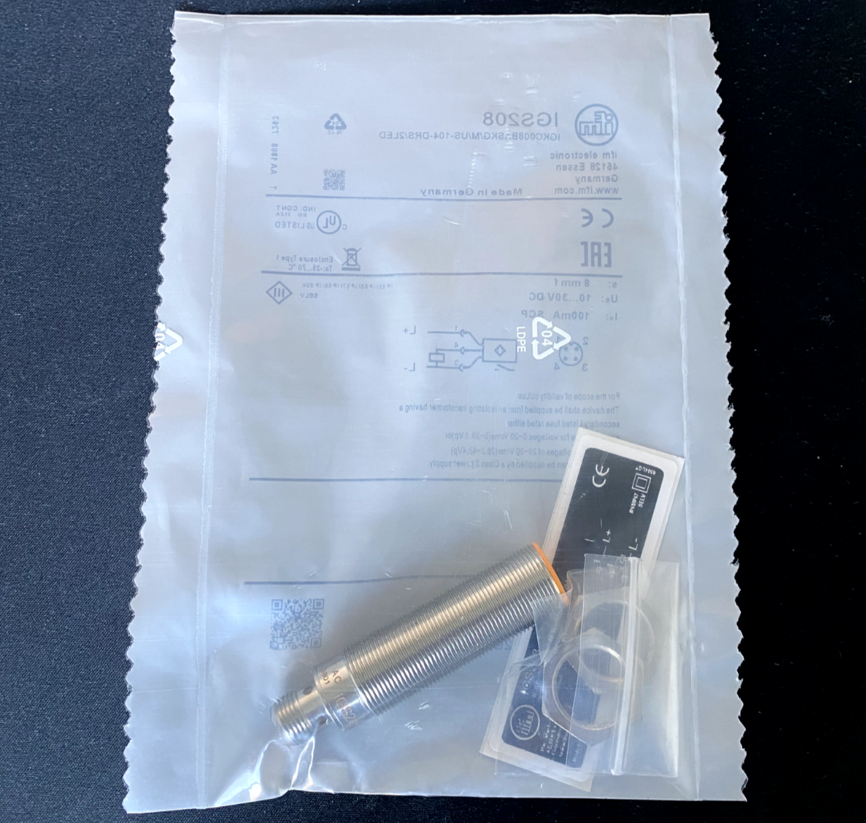 IFM IGS208 Inductive Sensor, Miniature Small Barrel