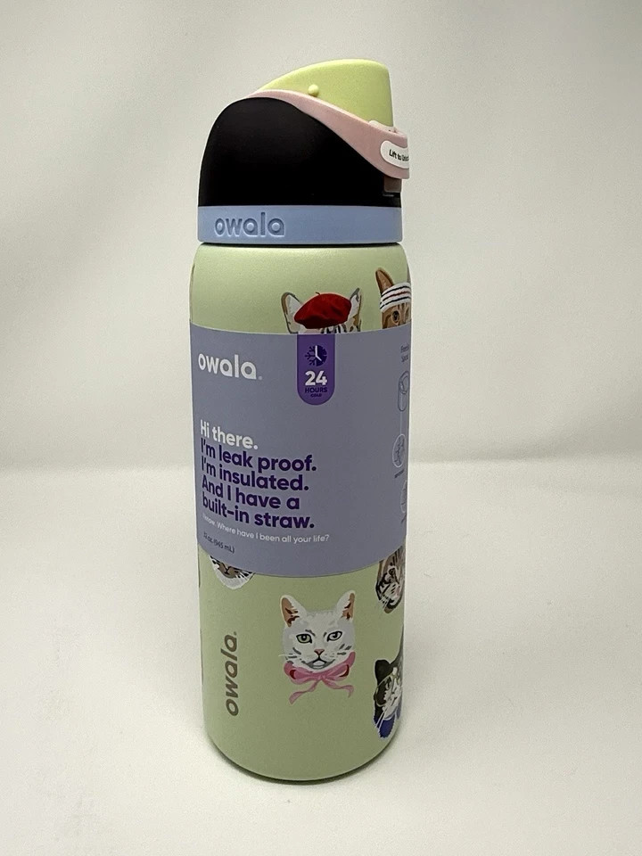 Owala 32oz FreeSip Cat Collage Catwala Bottle Urban Outfitters Exclusive New