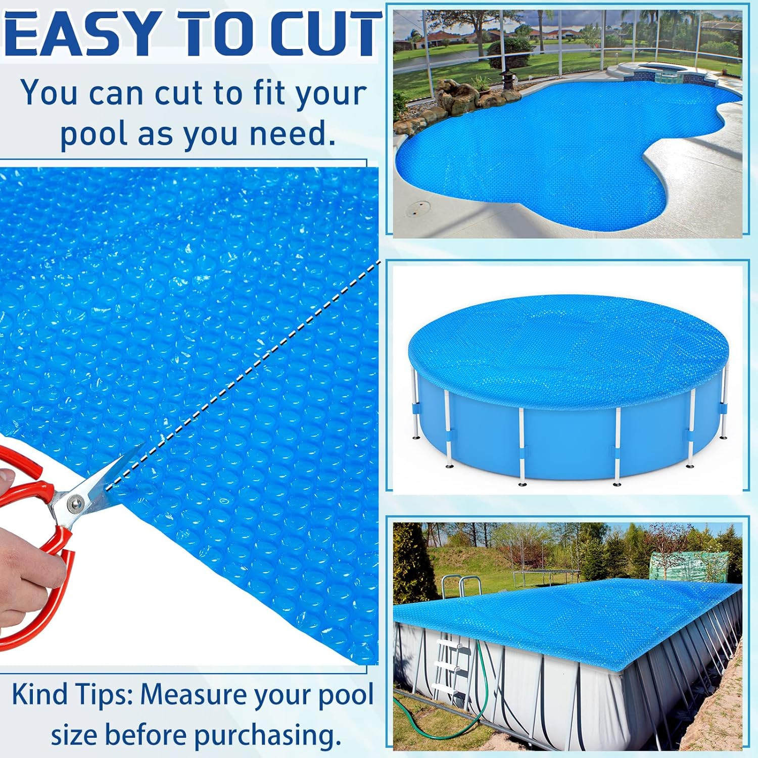 7 X 7 Ft Pool Hot Tub Solar Cover, 16 Mil Heavy Duty Hot Tub Thermal Bubble Blan