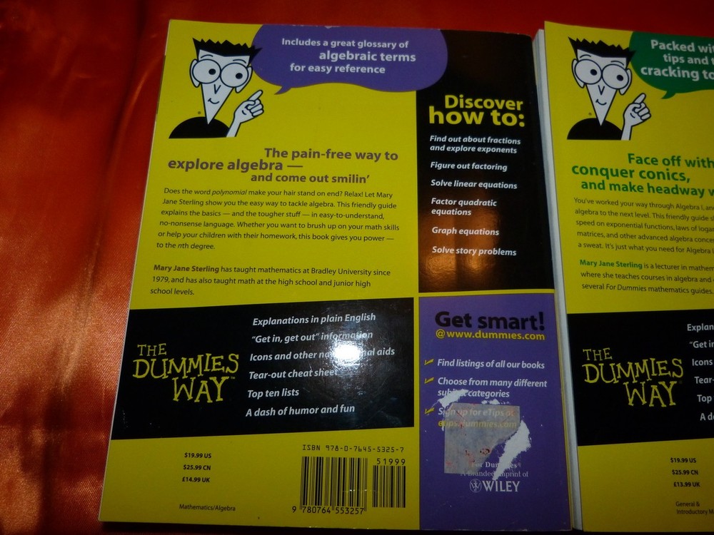 3 PACK MATH ALGEBRA BOOKS SALE For Dummies Pre Basic Math Book ❃ FreshSpun