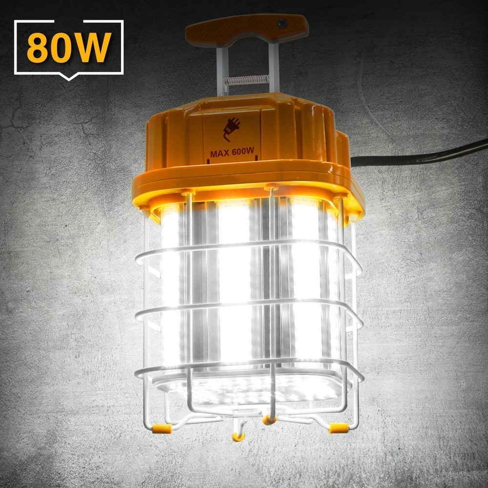 80W LED Temporary Work Light Linkable Square Work Light 5000k 100-277VAC Yellow