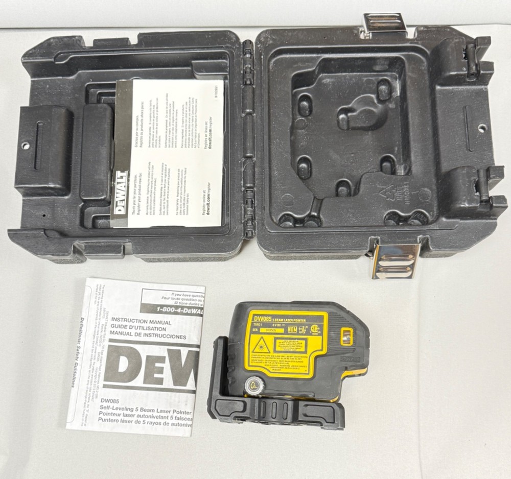 DEWALT (DW085K) Self-Leveling Laser Pointer, 5-Beam, Red