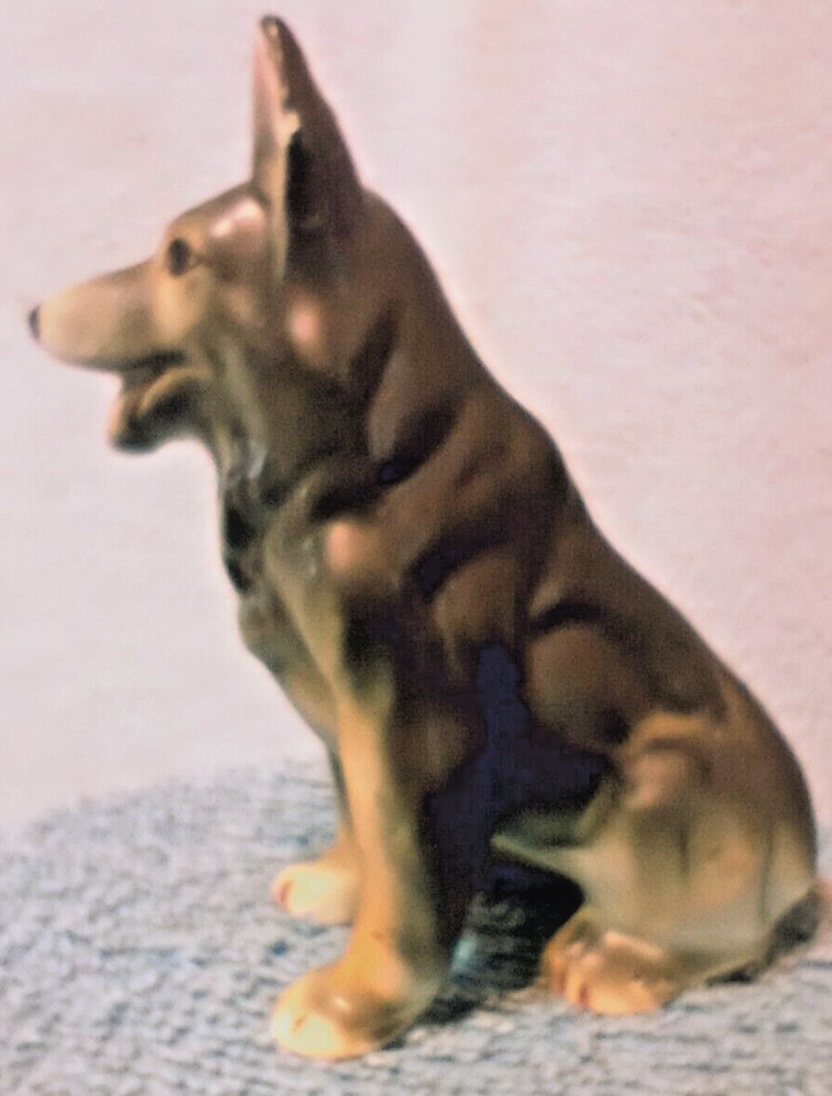 German Shepherd Dog Bone China Figurine