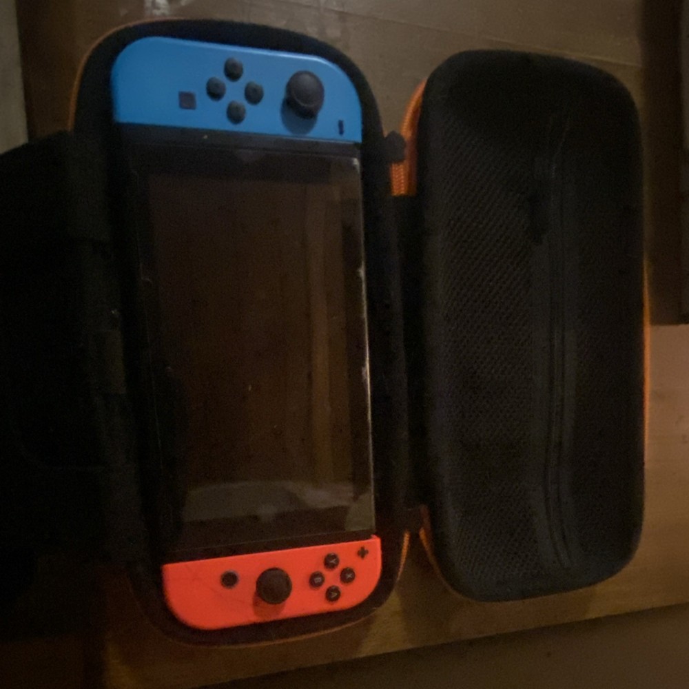 NERF Hard Shell Travel Case Blue White Orange for Nintendo Switch Console