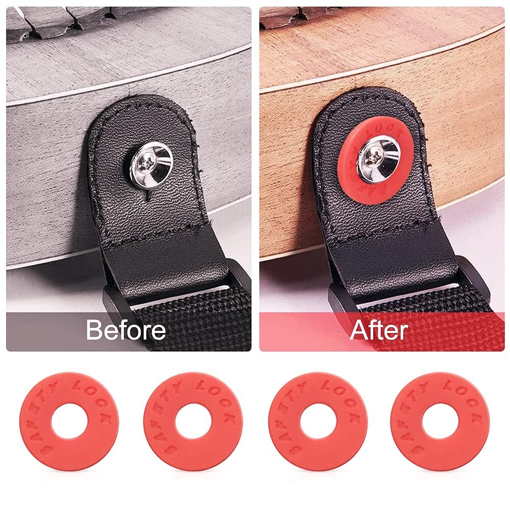 12 Pcs Guitar Strap Locks Silicone Strap Locks Rubber Guitar Protector