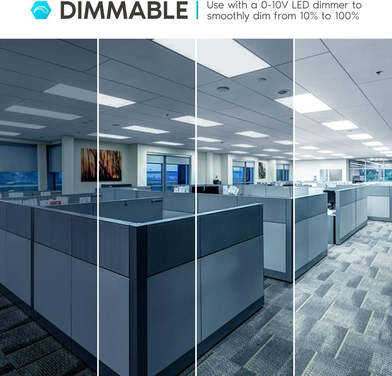 2x4 LED Drop Ceiling Light Fixture, 75W 24x48 Flat Edge-lit Panel Lights Fixture