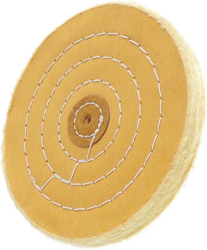 1 PACK 6 In Extra Thick Cotton Buffing Wheel, 6" x 50 Ply Yellow Polishing Wheel