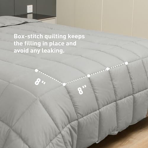 Down Alternative Size Lightweight 100% Cotton Shell Bedding King White / Thin