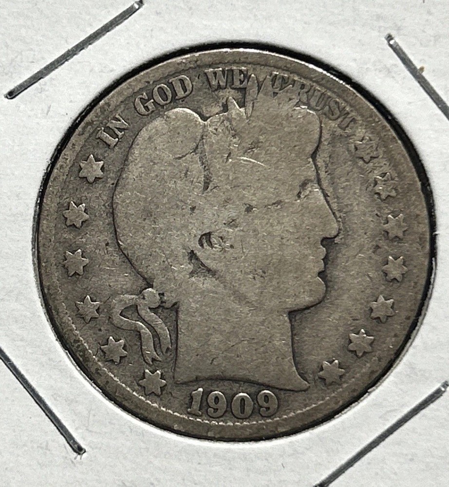 1909-S BARBER SILVER HALF DOLLAR ~ VG ~NICE COIN~