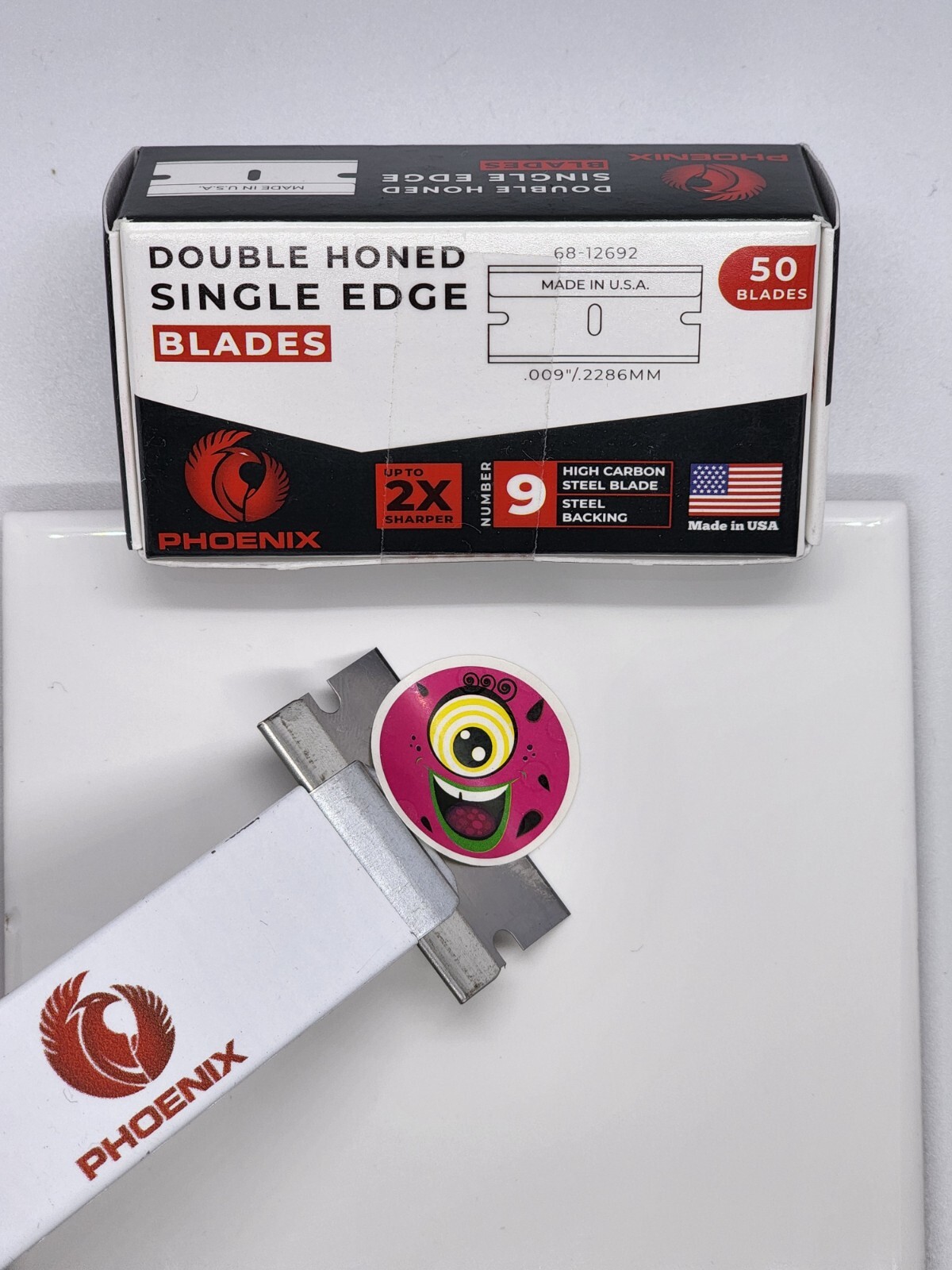 Phoenix - 50 Extra Sharp Single Edge Razor Blades - Made In USA - Double Honed