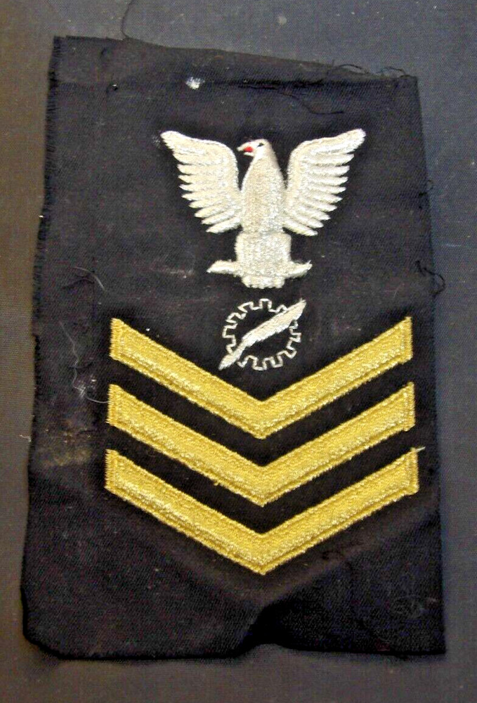 WWII Navy Chevron Chief Processing Technician Bullion Rate Patch-Nice!