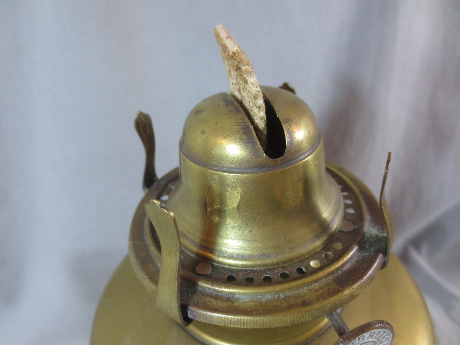 Antique Vintage British Made Oil Lamp & Chimney Shepards Hut Farmhouse