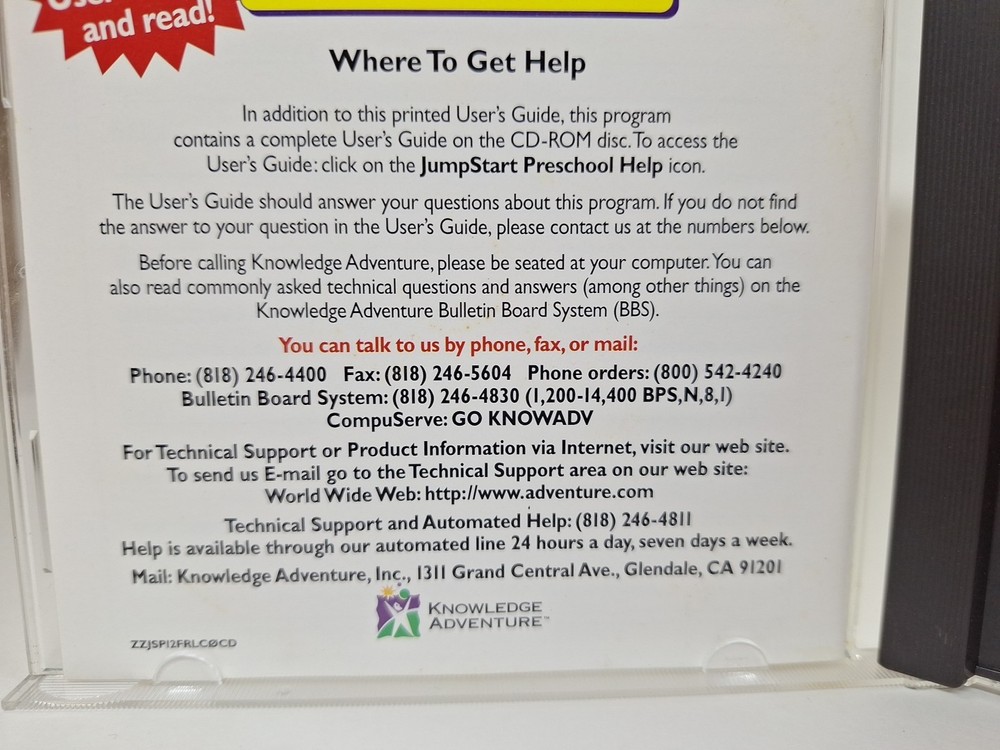 Jump Start Preschool Users Guide [CD-ROM]