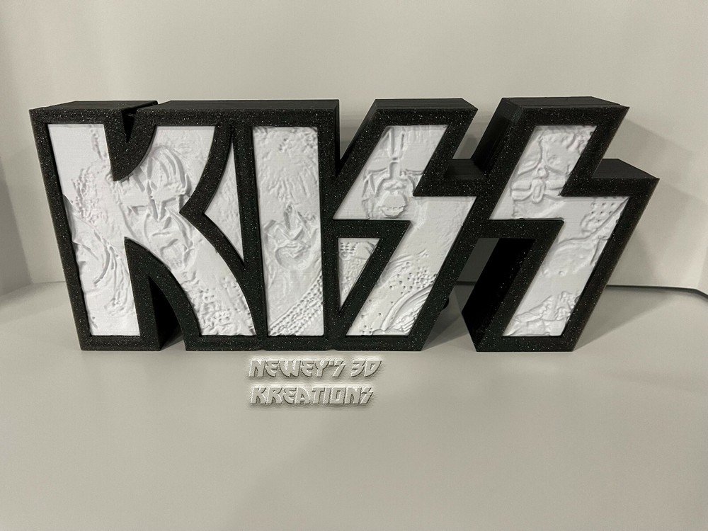 KISS Light Box - v2, Litho, Current Band Members w/ LED lights and built in mic