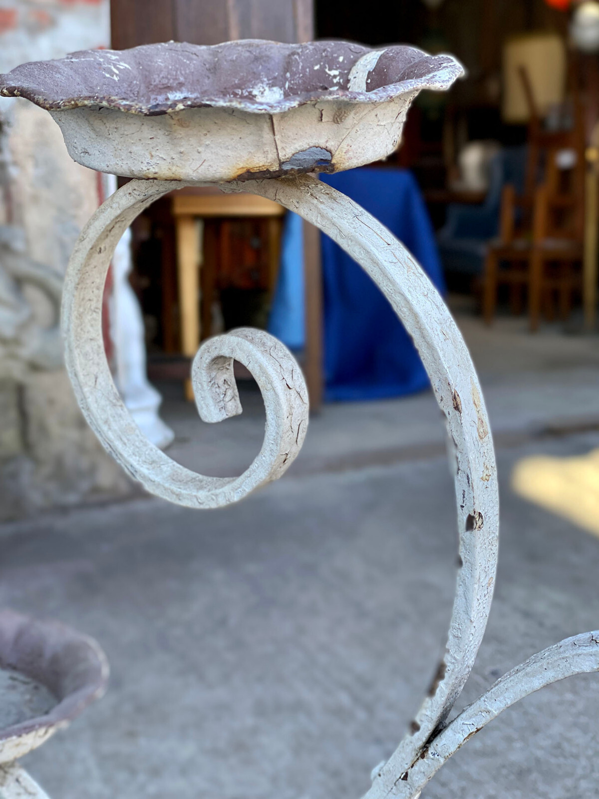 Antique Victorian Wrought Iron Outdoor Garden Plant Stand