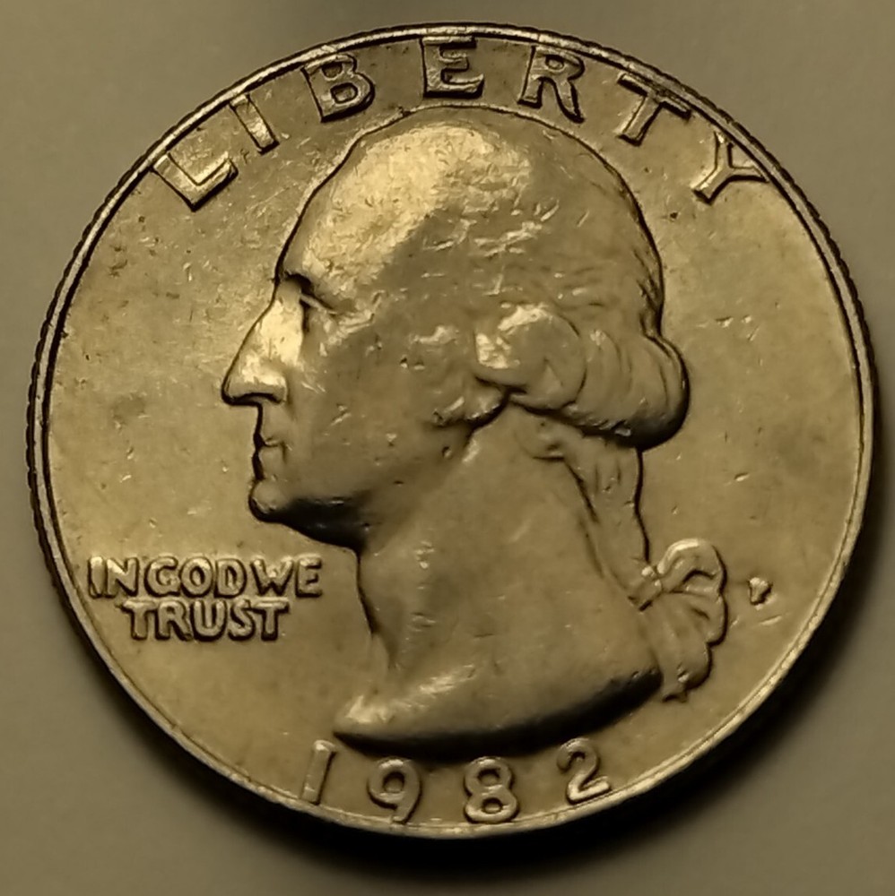 1982 P WASHINGTON QUARTER FILLED IN MINT MARK ERROR Circulated