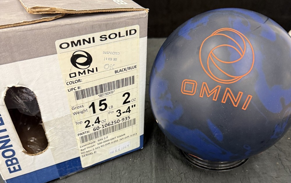EBONITE OMNI SOLID 15LB NIB BOWLING BALL