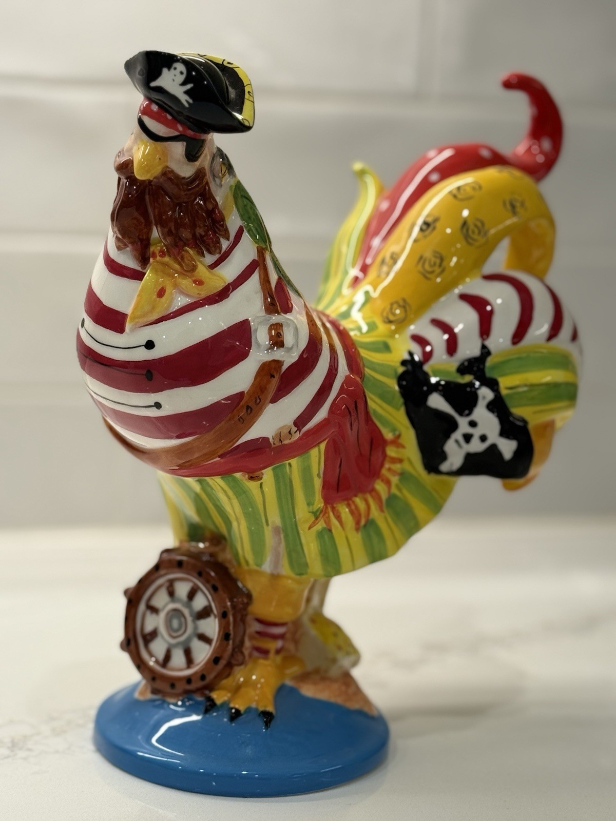 PIRATE Poultry In Motion Rooster Figure #16721 Sharon Neuhaus 10”