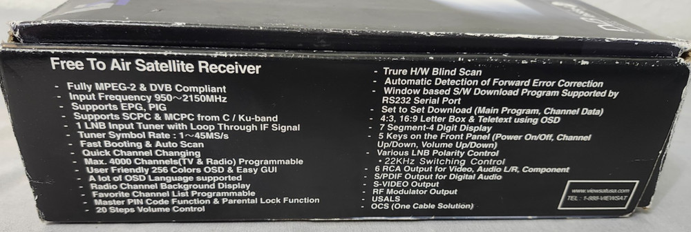 Viewsat Xtreme VS2000 FTA Satellite Receiver – Box & Cables Included, No Remote