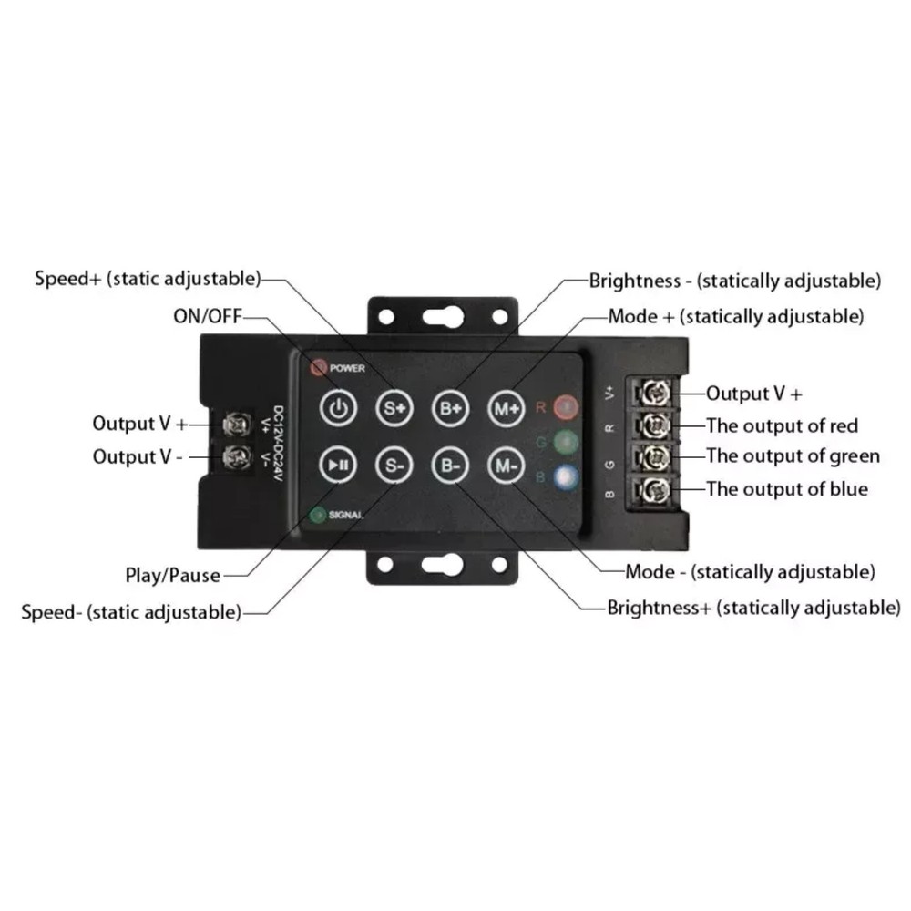 8Keys RF Wireless Remote Controller Accessories For RGB LED Lights Strip
