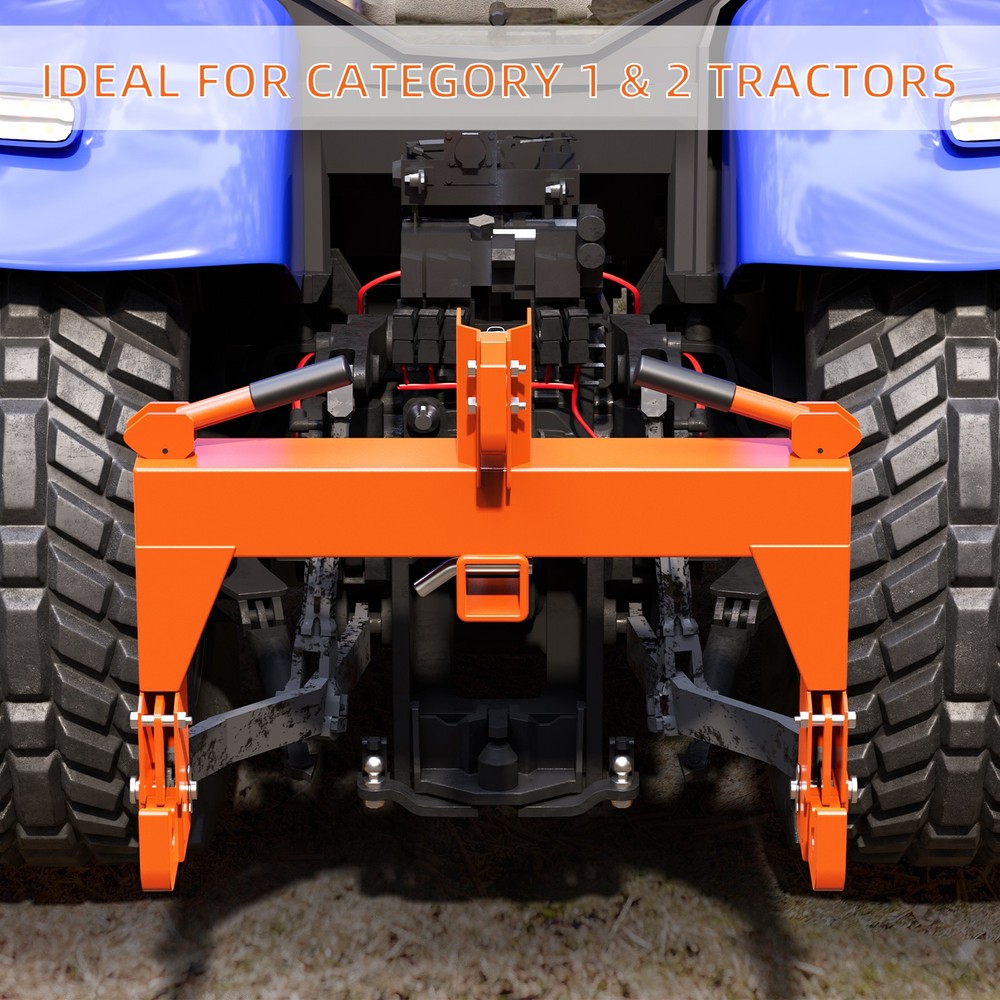 3-point Quick Hitch, 2" Receiver Hitch Accommodates Class 1 And Class 2 Tractors