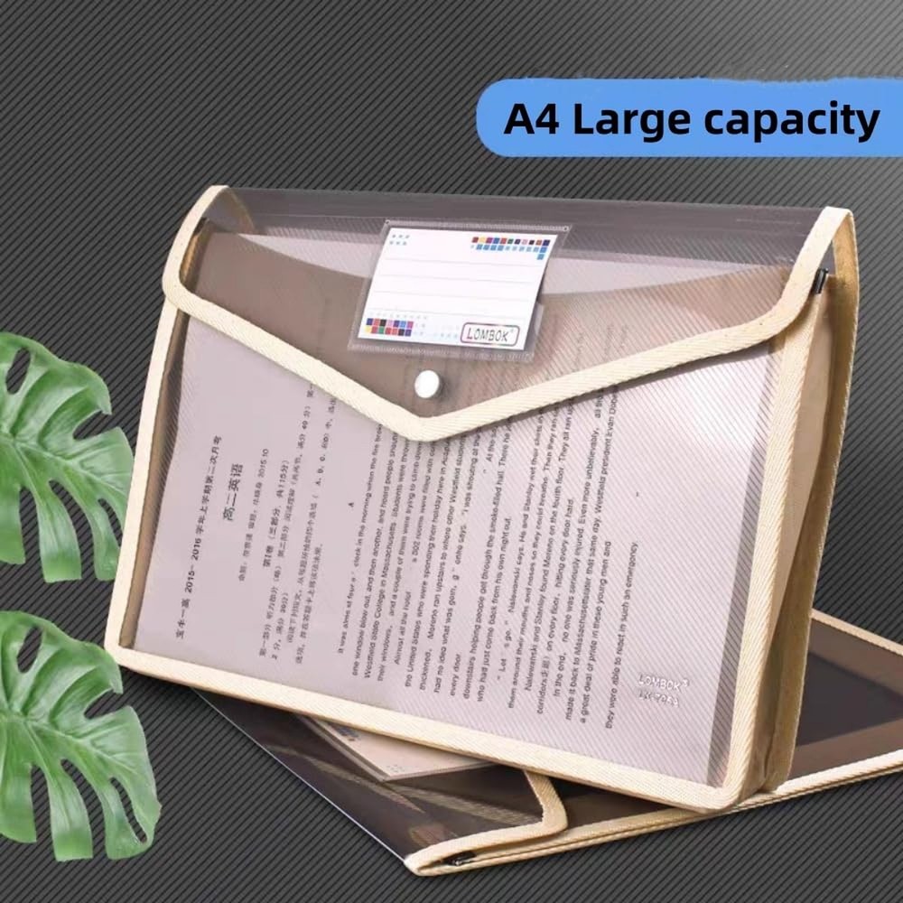 Plastic File Folders Envelope - Expanding File Wallet Organizer Documents Fol...