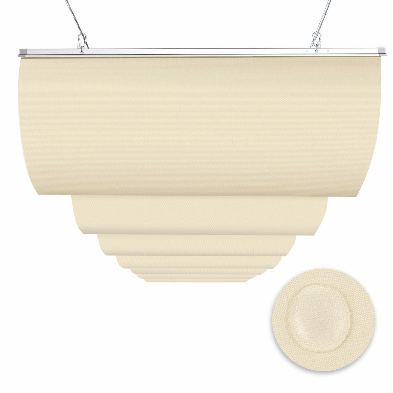 Waterproof Retractable Canopy Cover Yard Patio Awning Shade w/ Steel Wire Beige