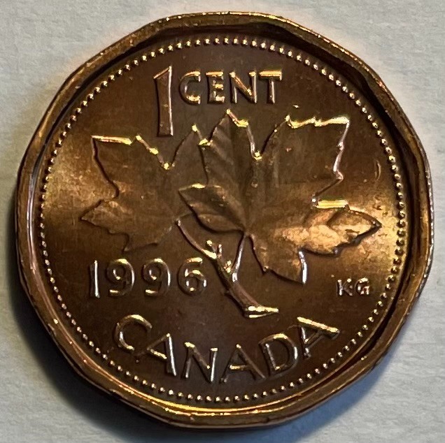 Canada 1 Cent 1996 - Maple Leaf - Dodecagon - Uncirculated