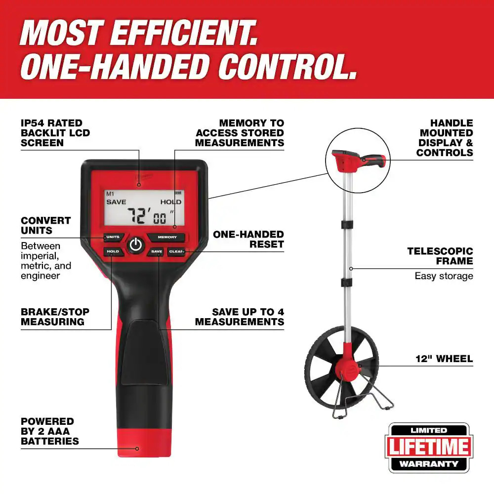 MILWAUKEE 12 In. Digital Measuring Wheel