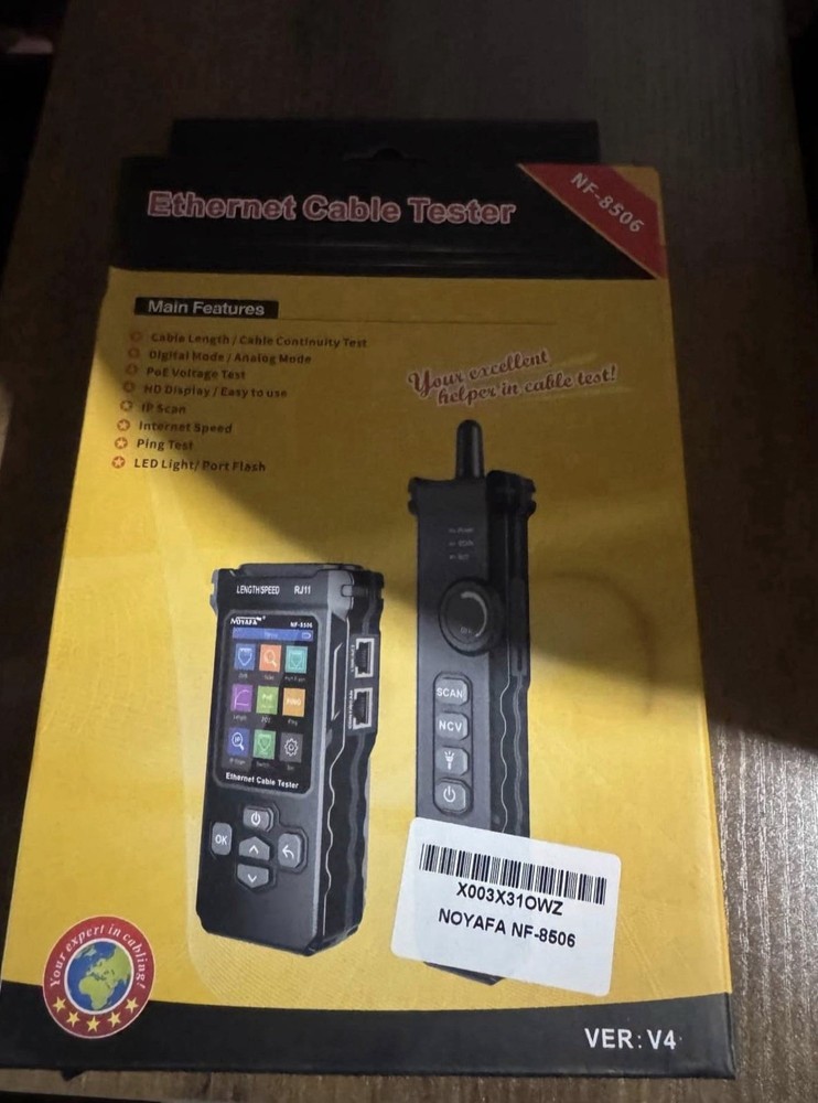 CAT5 CAT6 Ethernet Cable Tester, PoE PingTest,