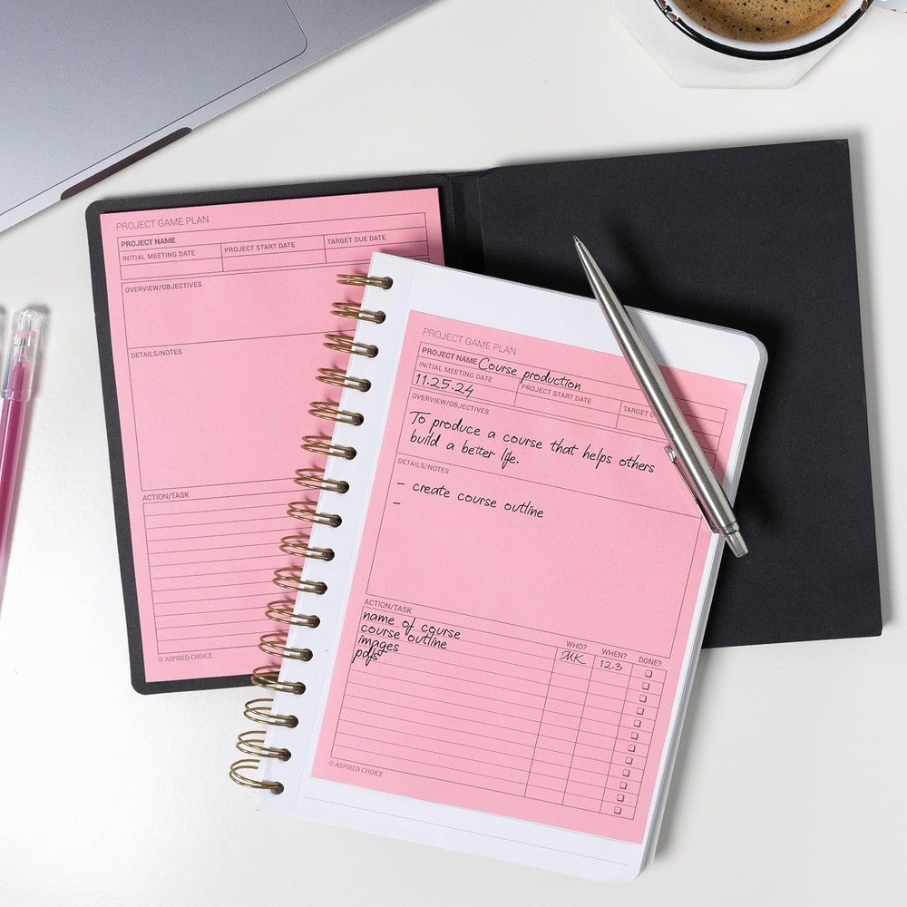Project Planner Kit & Meeting Notebook for Work – 90 Lar Stiy Notes
