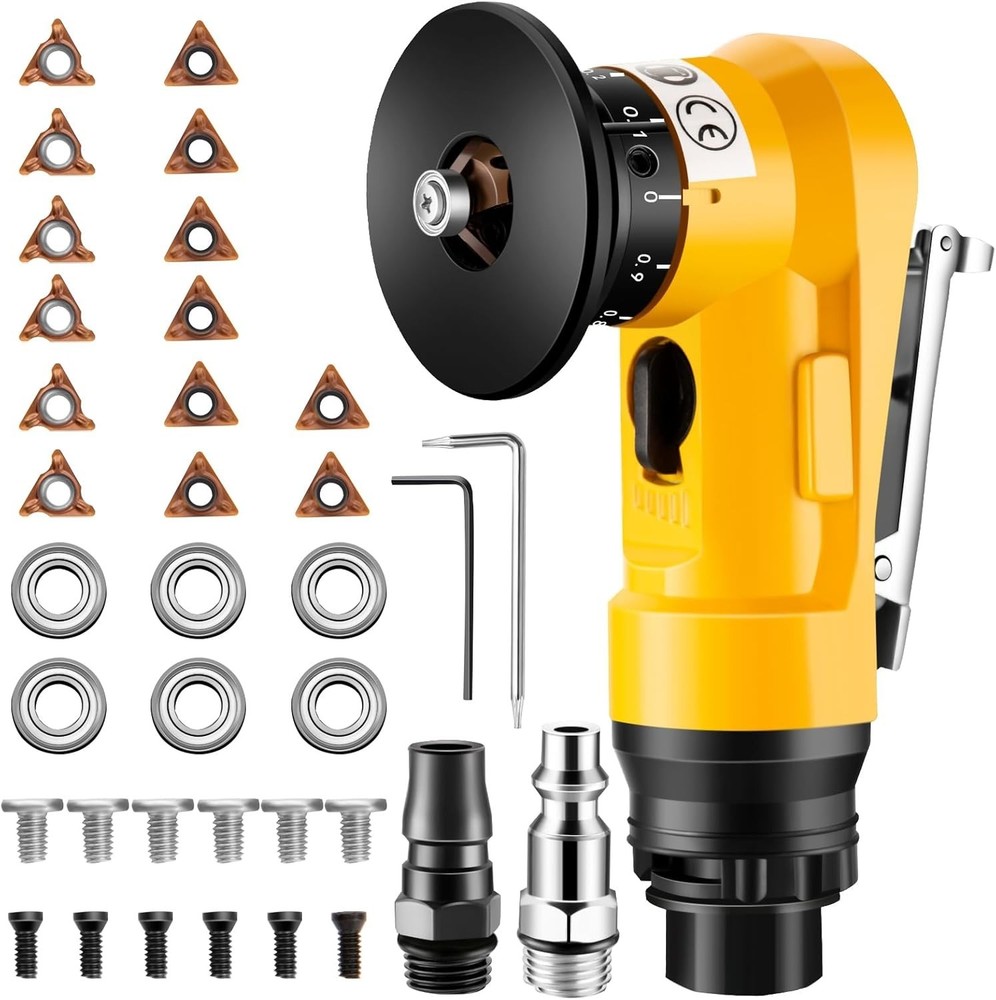 2 in 1 Pneumatic Chamfering Tool - Mini Air Chamfer Tool for C & R Deburring, 45