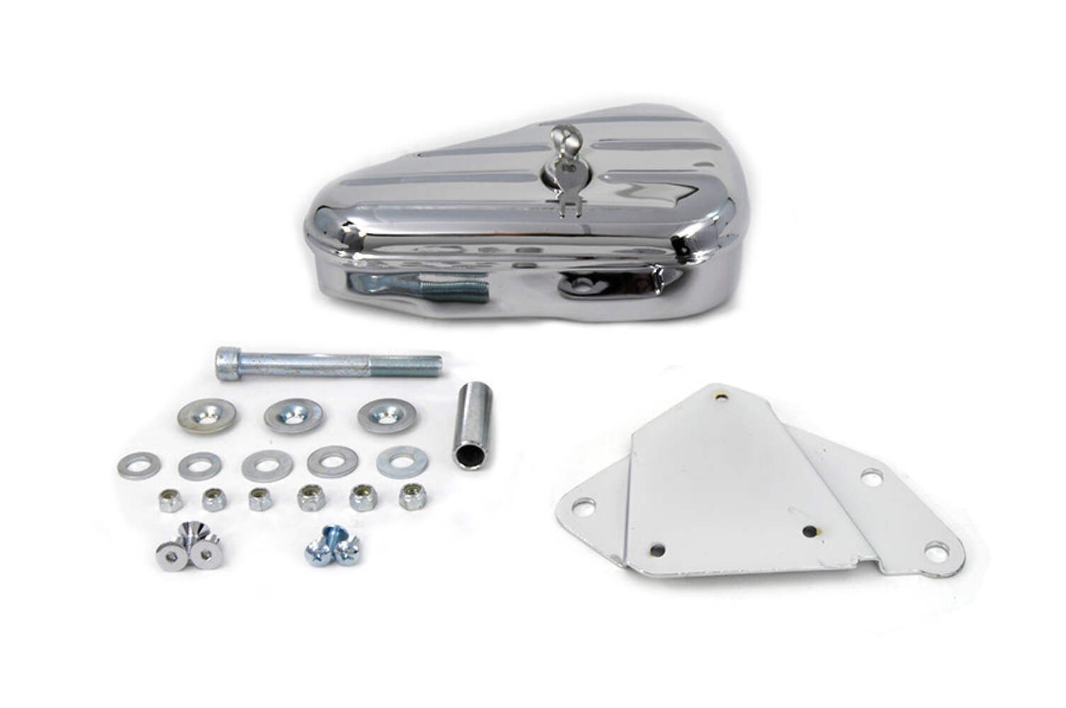 Chrome right side tool box & mount kit for Harley-Davidson Softail