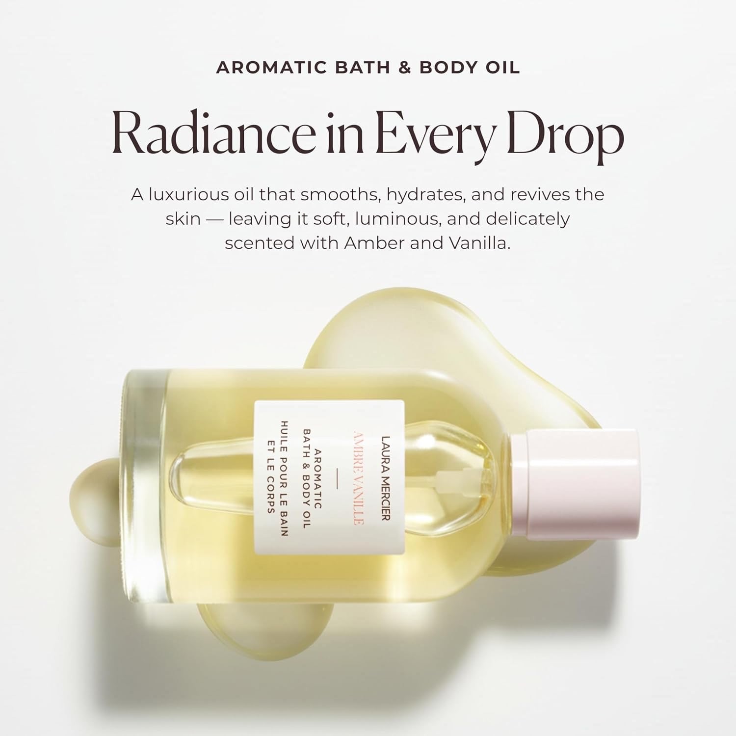 Laura Mercier Ambre Vanille Aromatic Bath & Body Oil 3.3oz New with box