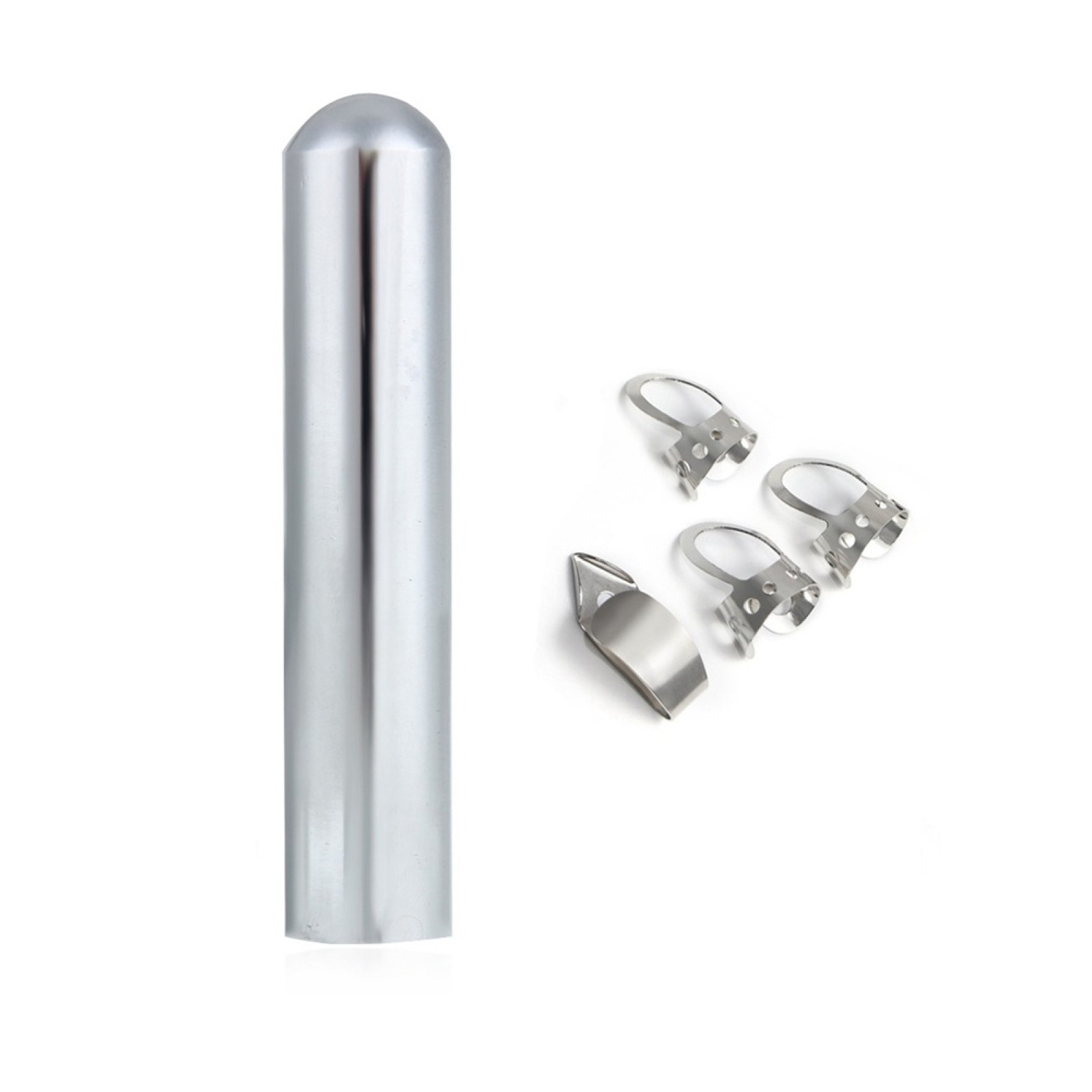 80*15*15mm Stainless Steel Hawaiian Electric Guitar Tonebar+Finger Pick Kit aa