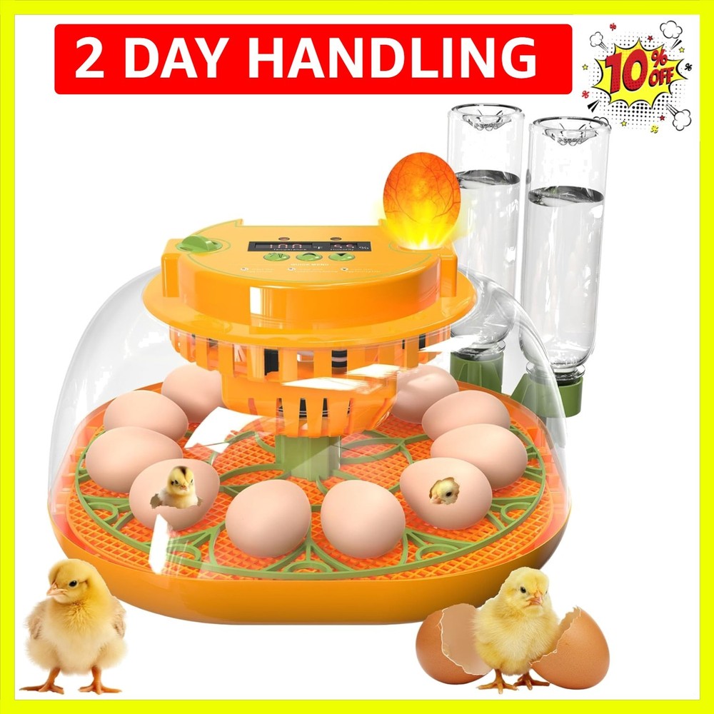 Incubators for Hatching Eggs, 12 Egg Incubator with Automatic Egg Turning and...