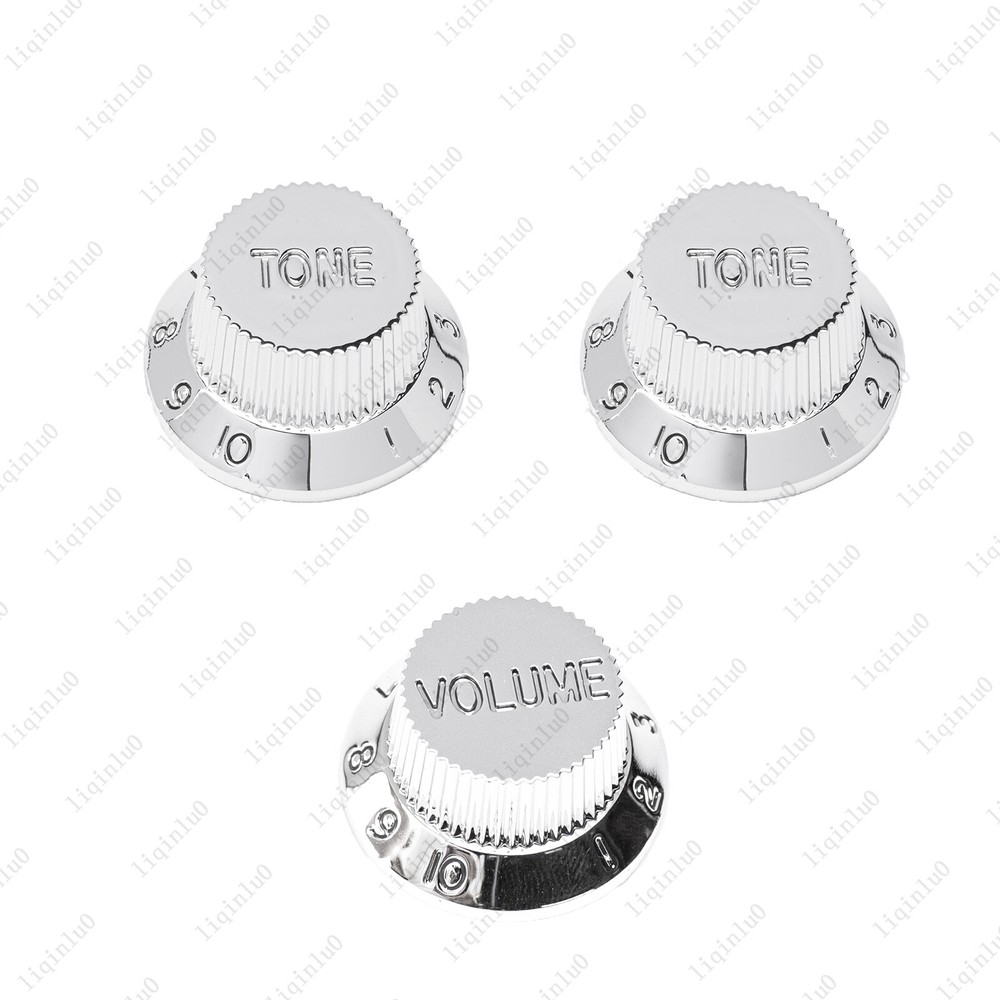 Chrome ST/Strat Style Electric Guitar Knobs Volume Tone Knobs for Stratocaster