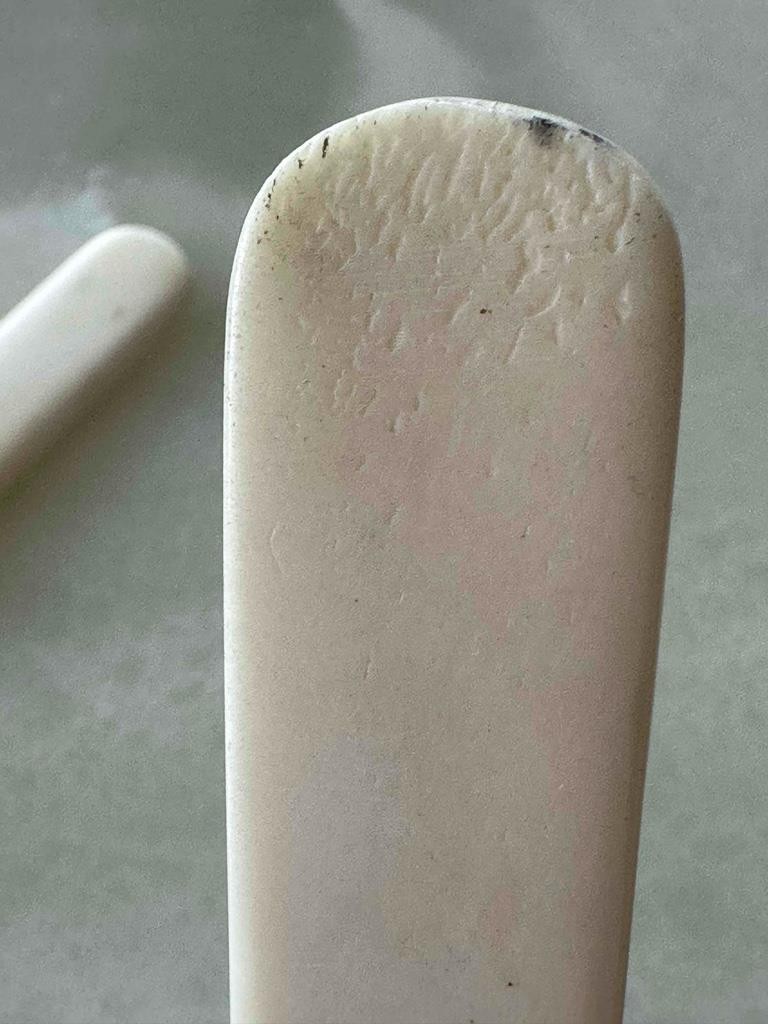 Vintage Beer Foam Scraper Appears To Maybe Be Bone/Wood ? Lot of 3