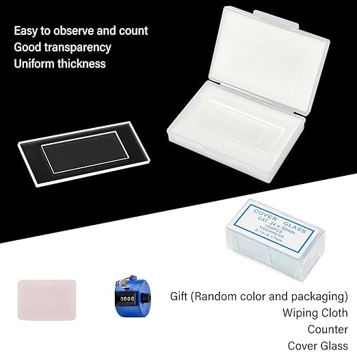 100pcs Plankton Microscope Slide Sedgwick Rafter Counting Chamber Cover Glass